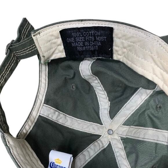 Corona Extra Army Green Cap Adjustable Vented Hat Relax Responsibly Unisex - Picture 7 of 9